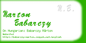marton babarczy business card